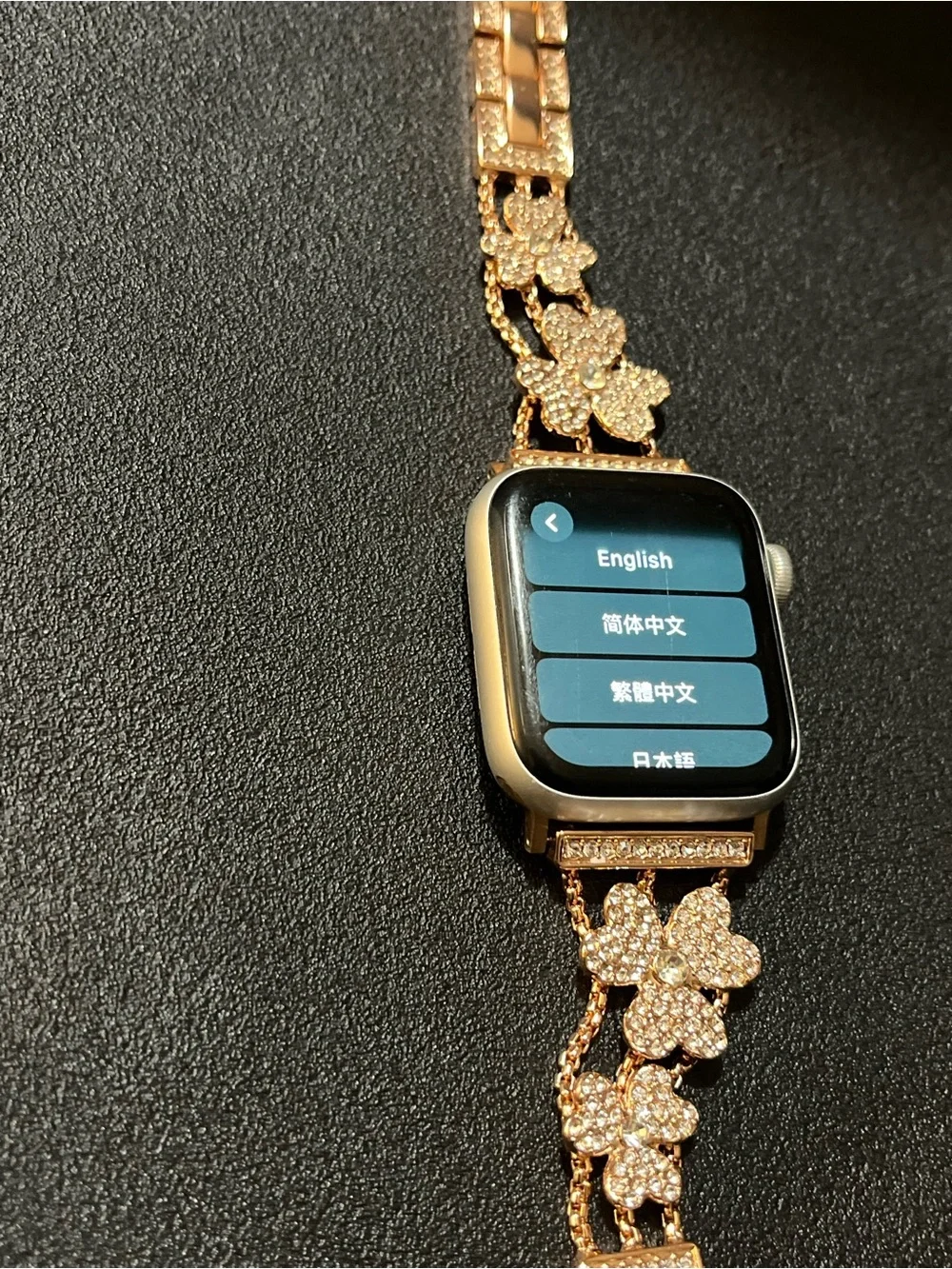 Apple Watch SE with Diamond Flower Bracelet Band - Rose Gold